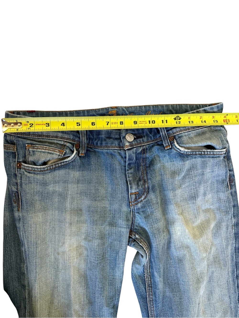 7 for all Mankind Flynt Jeans Size 30 Low Rise Flare Y2K Vintage - Picture 3 of 10